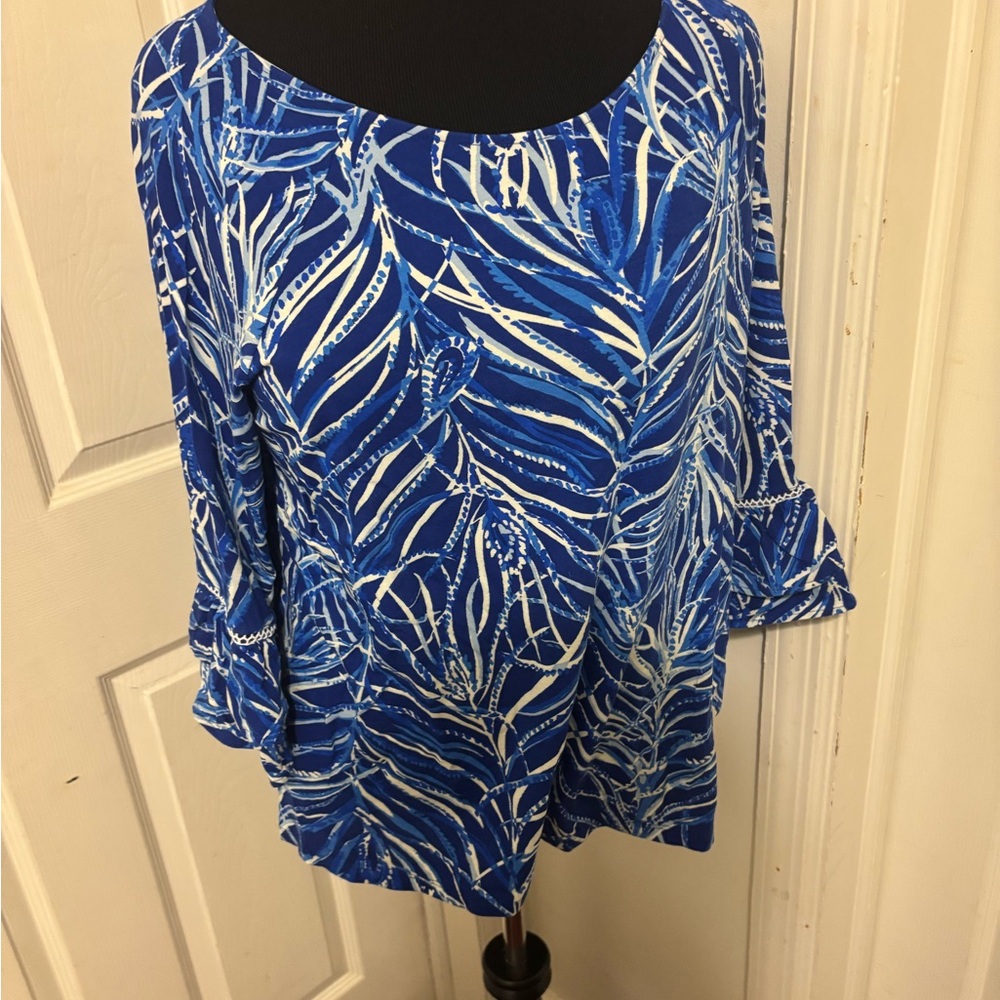 Lilly Pulitzer Blue and White Blouse